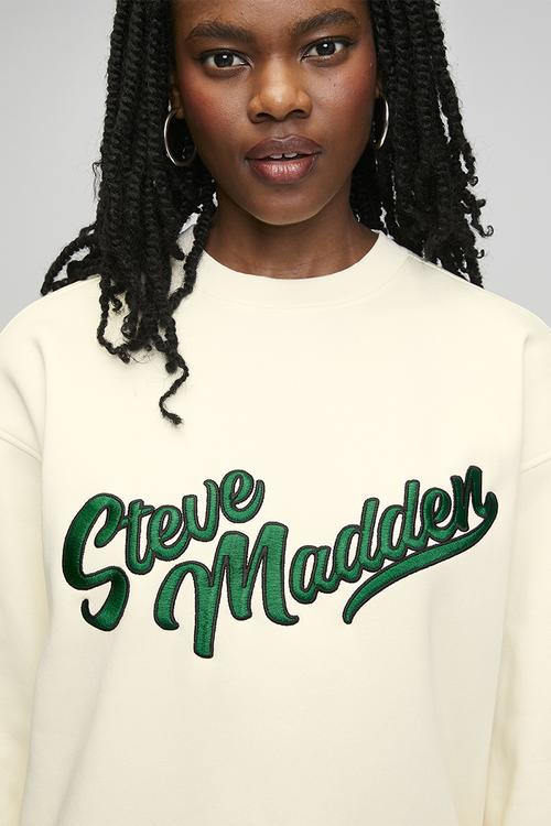 Ladies anora oversized crew neck sweat - cream