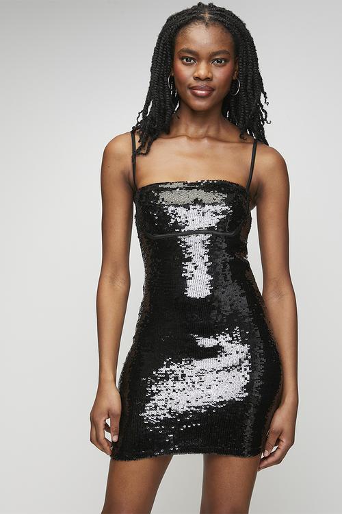 Mini Dress With An Underbust Cutline And Open Back Details - Black