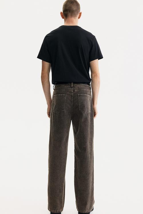 Relaxed fit corduroy trousers - dark grey
