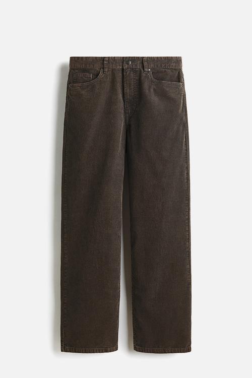Relaxed fit corduroy trousers - dark grey