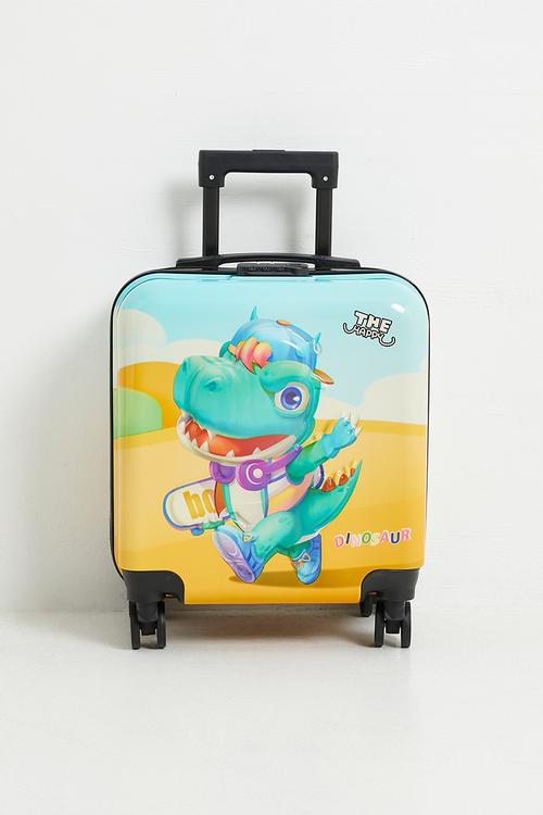 Skater dino trolley bag - light blue/multi