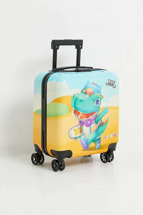 Skater dino trolley bag - light blue/multi