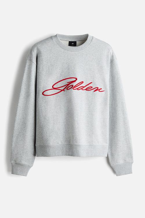 Loose fit sweatshirt - light grey marl/golden