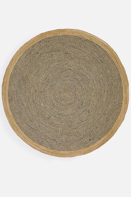 Jute Round Rug Natural & Black