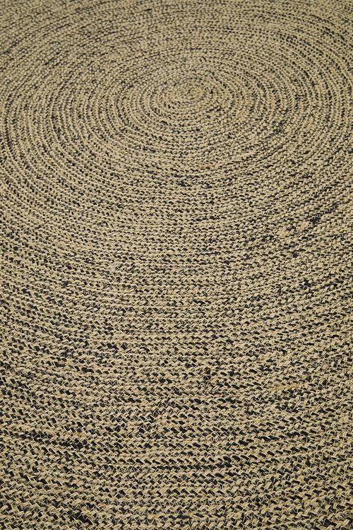 Jute Round Rug Natural & Black