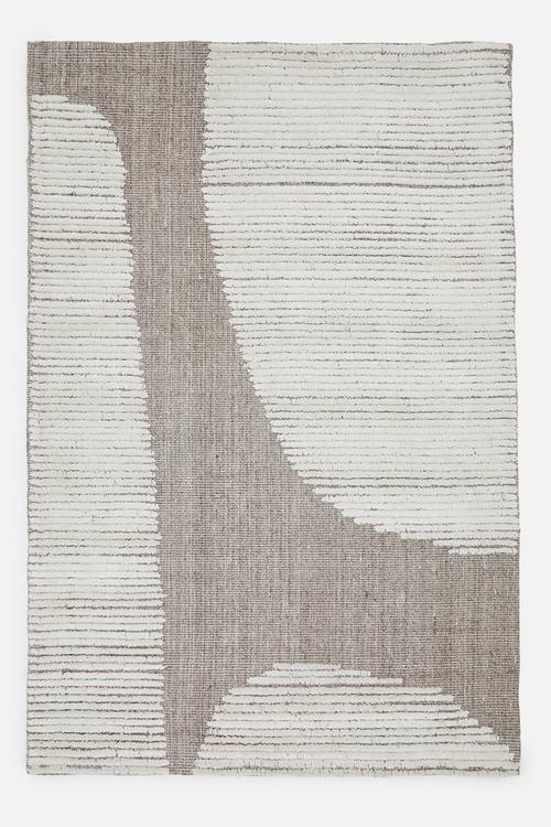 Geo Wool Tufted Rug Grey & Natural