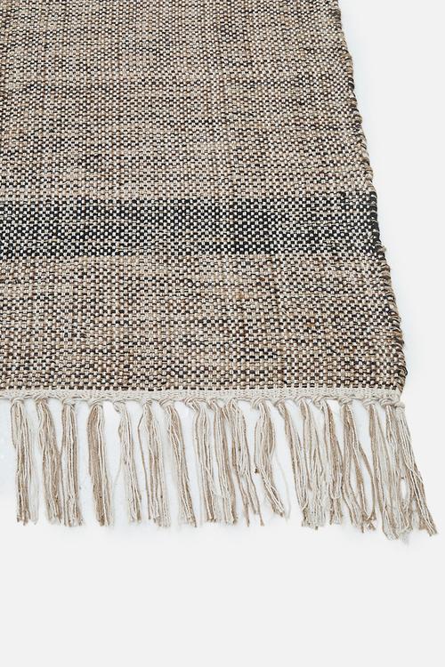 Alto Check Cotton Woven Rug Natural