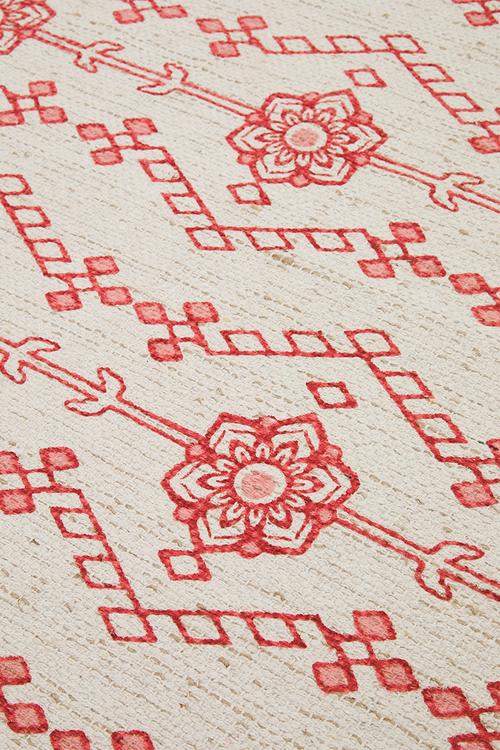 Finn Cotton Rug Natural & Pink