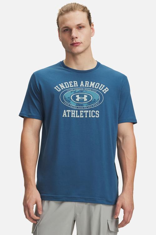 UA  60/40S Armour Globe SS Tee - Wham Blue /  / Atlas Green