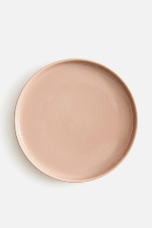 Stoneware medium plate - light pink