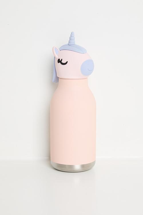 Unicorn lid water bottle - pink
