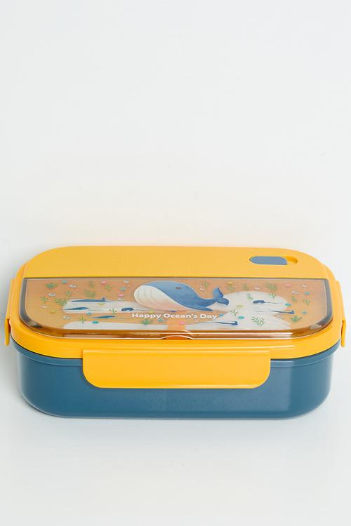 Rectangular lunchbox - yellow/blue