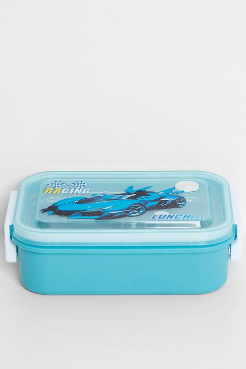 Car themed lunchbox - blue