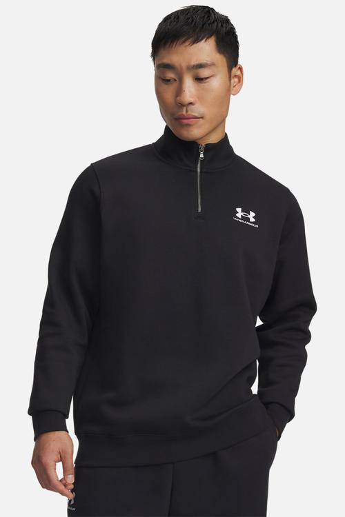 UA Icon Fleece 1/4 Zip - Black  / White