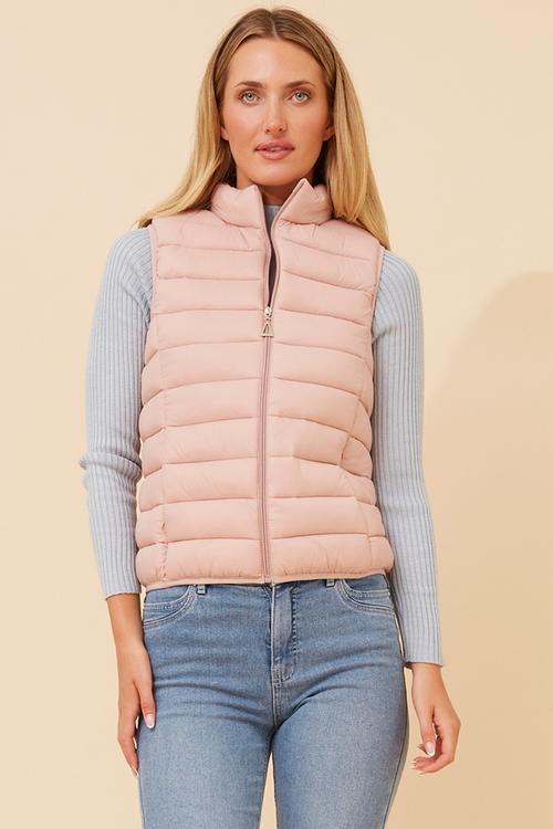 S/Less Zip Through Puffer Jacket - Pink