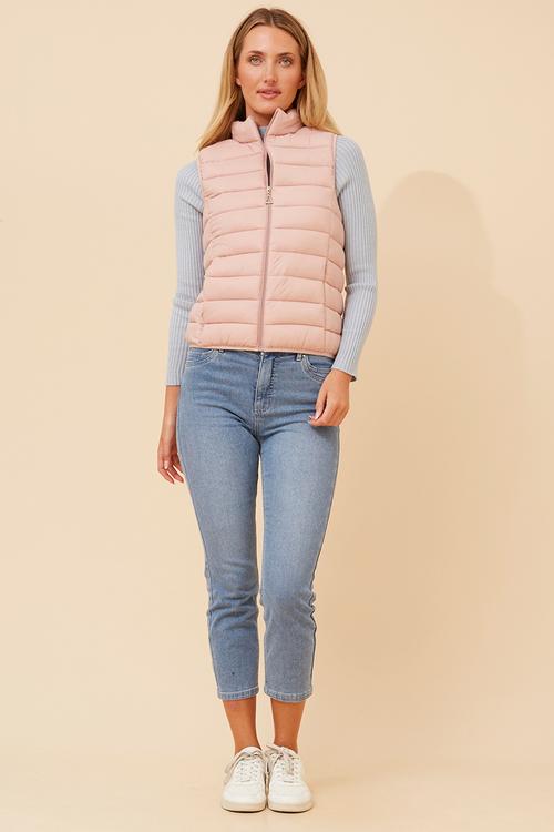 S/Less Zip Through Puffer Jacket - Pink