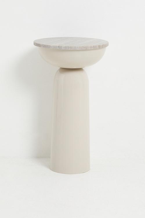 Gigi side table - beige marble