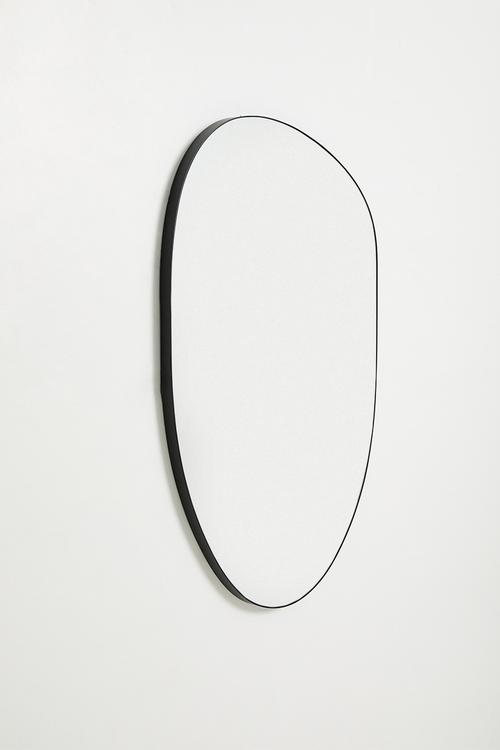 Round Organic Shape Mirror - Black