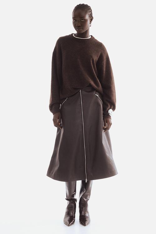 Knitted jumper - dark brown