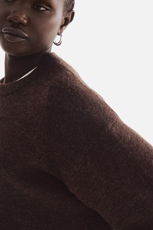 Knitted jumper - dark brown