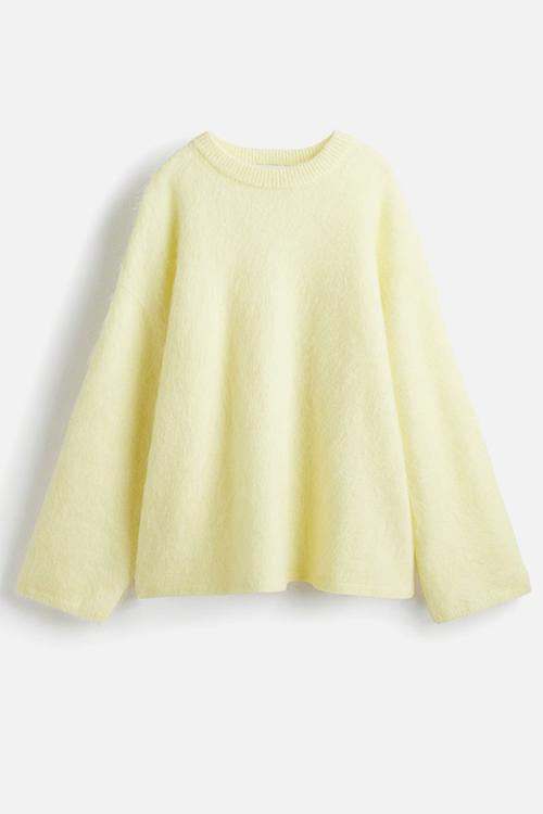 Oversized mohair-blend jumper - light yellow