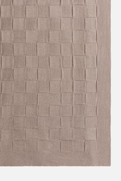 Knitted cotton blanket - dark beige