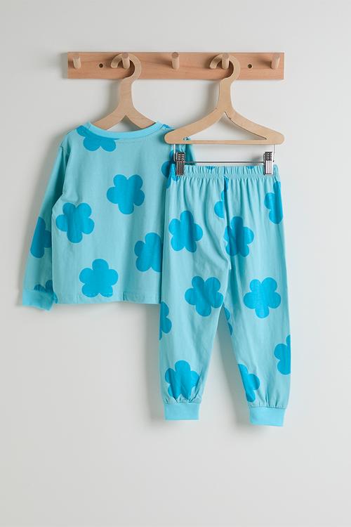 Blue floral aop pj set - blue/raiinbow