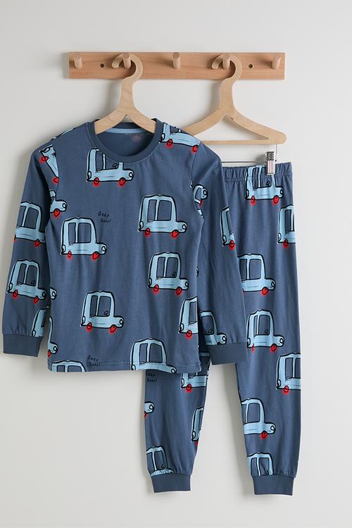 Pj set - bahama blue/car aop