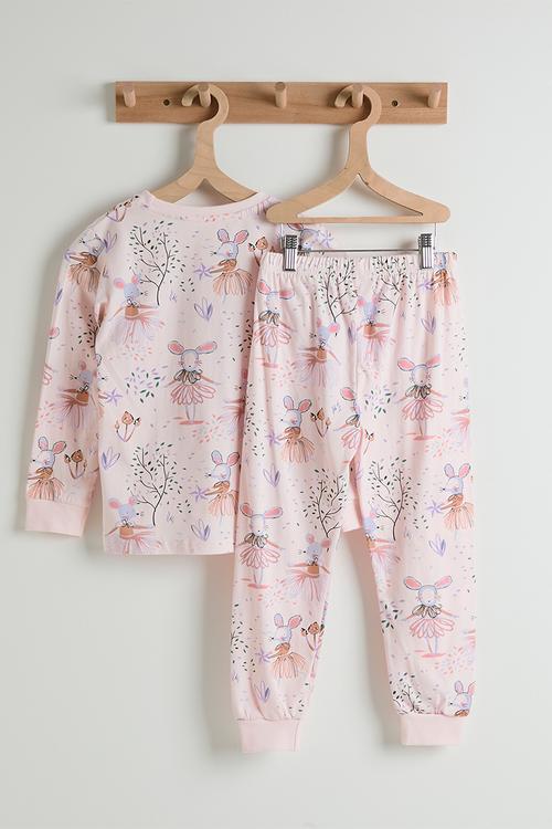 Pj set - light pink/multi