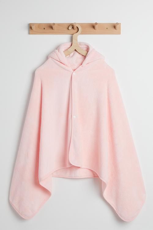 Bunny hooded towel - light pink