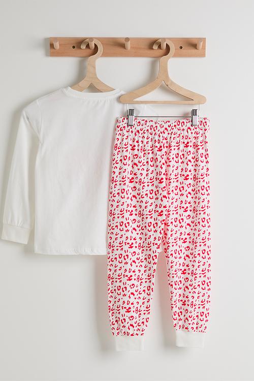 Pj set - white/red leopard print