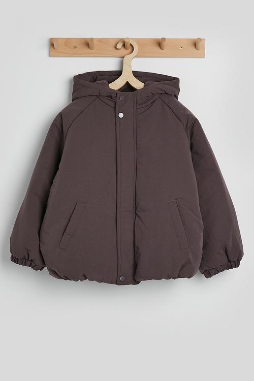 Faux fur lined padded jacket - umber brown