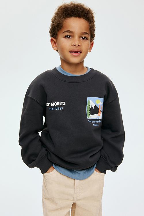 Printed sweatshirt - dark grey/st moritz