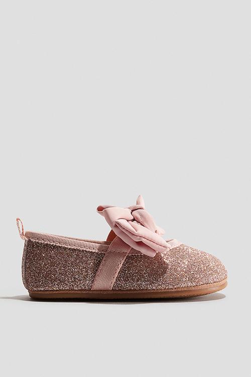 Bow-detail ballet pumps - light pink