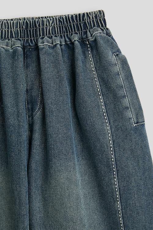 Panelled wide leg jeans - blue