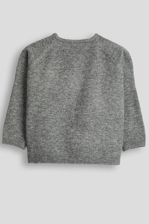 Melange raglan sleeve cardigan - grey