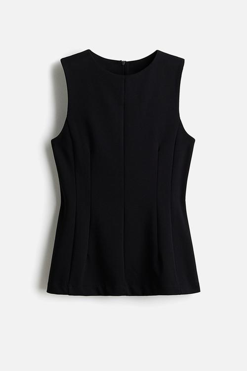 Ponte di roma peplum top - black