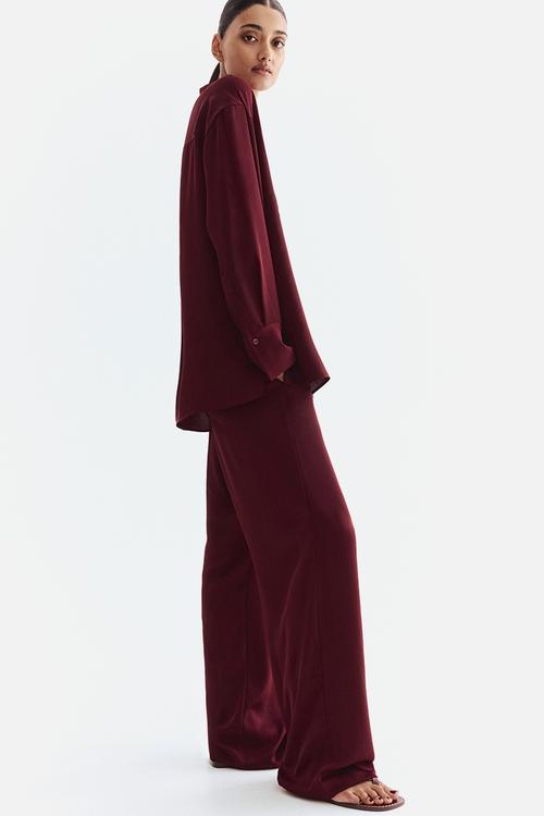 Wide trousers - burgundy
