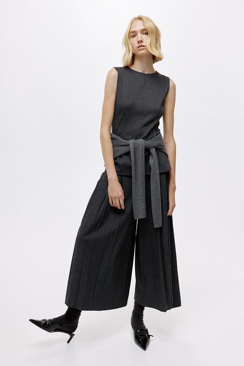 Ponte di roma peplum top - dark grey marl