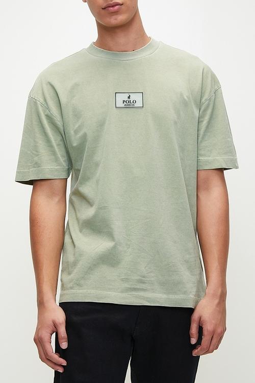 Mens Pjc Ss Enzyme Dyed Logo Tee - Green