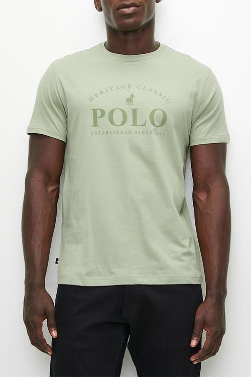 Mens Logo Embroidered Short sleeve Tee - Green