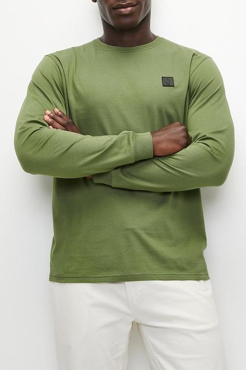 Mens Essential Crew Neck Long sleeve Tee - Fatigue