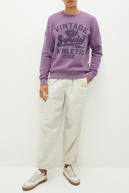 College scripted graphic crew - purple