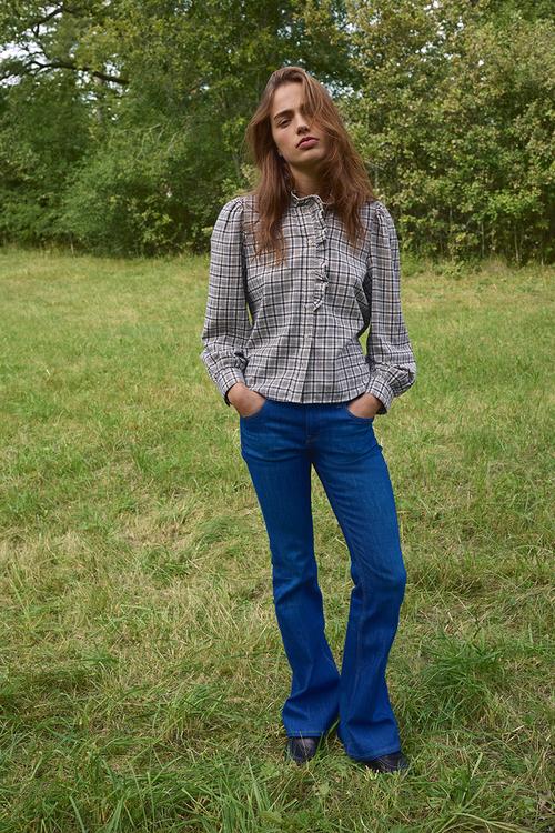 Flared low jeans - denim blue