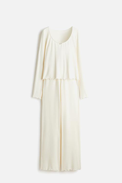 Brushed jersey pyjamas - cream