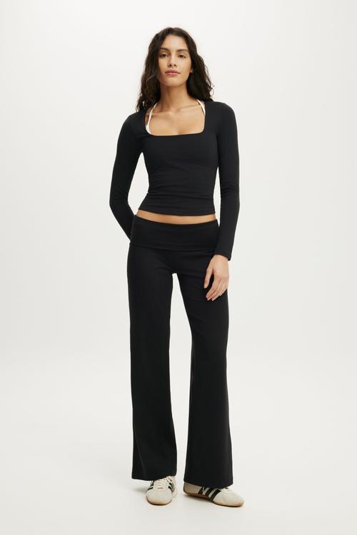 Ultra Soft Square Neck Long Sleeve - Black