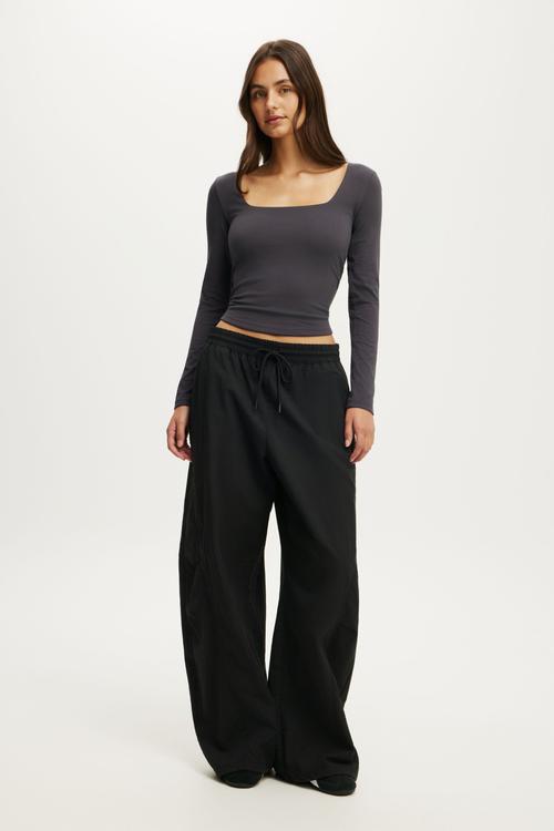 Ultra Soft Square Neck Long Sleeve - Graphite
