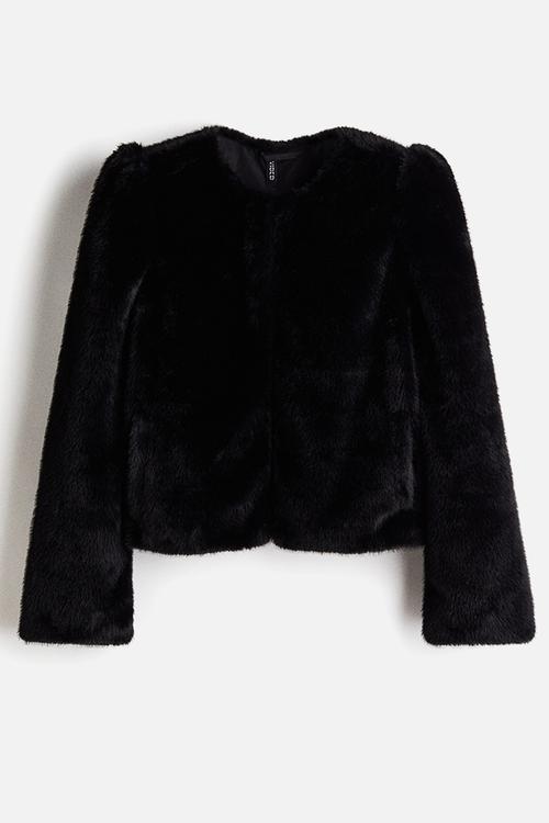 Fluffy jacket - black