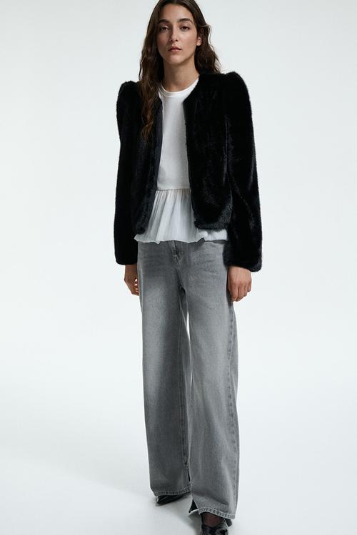 Fluffy jacket - black