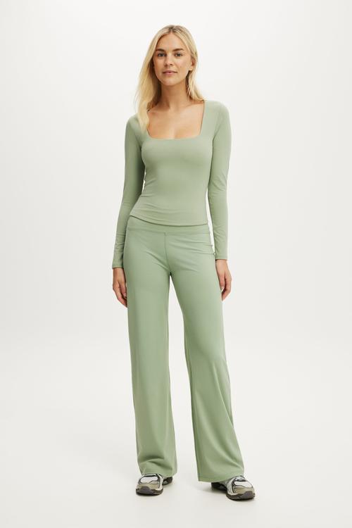 Ultra Soft Square Neck Long Sleeve - Matcha